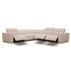 Nouveau Aris Modern Beige Fabric Sectional Sofa with 3 Power Recliners & Headrests