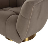 Granby Glam Taupe Fabric and Gold Chair