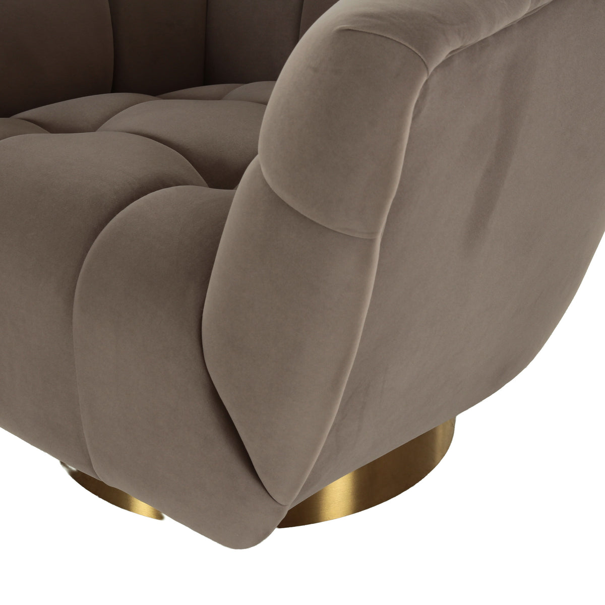 Granby Glam Taupe Fabric and Gold Chair