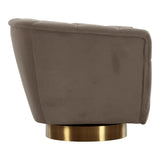 Granby Glam Taupe Fabric and Gold Chair