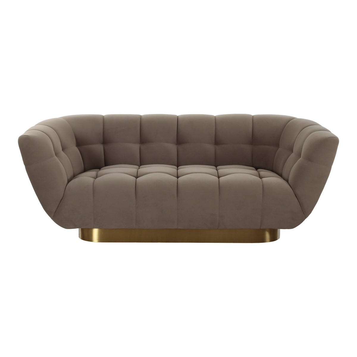 Granby Glam Taupe Fabric and Gold Loveseat