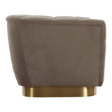 Granby Glam Taupe Fabric and Gold Loveseat
