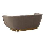 Granby Glam Taupe Fabric and Gold Loveseat