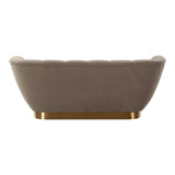 Granby Glam Taupe Fabric and Gold Loveseat