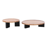 Nouveau Reza Modern Burl + Black Nesting Coffee Table Set