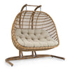 San Juan Outdoor Bamboo Brown & Beige Hanging Chair