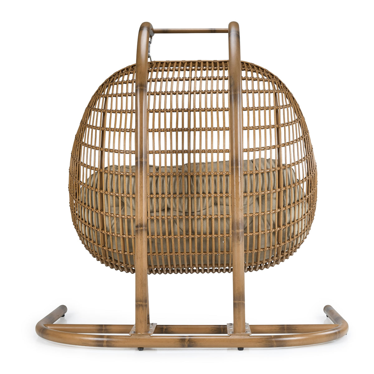 San Juan Outdoor Bamboo Brown & Beige Hanging Chair