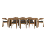 Evora + Sintra Outdoor Eucalyptus + Grey Olefin 9-Piece Dining Set