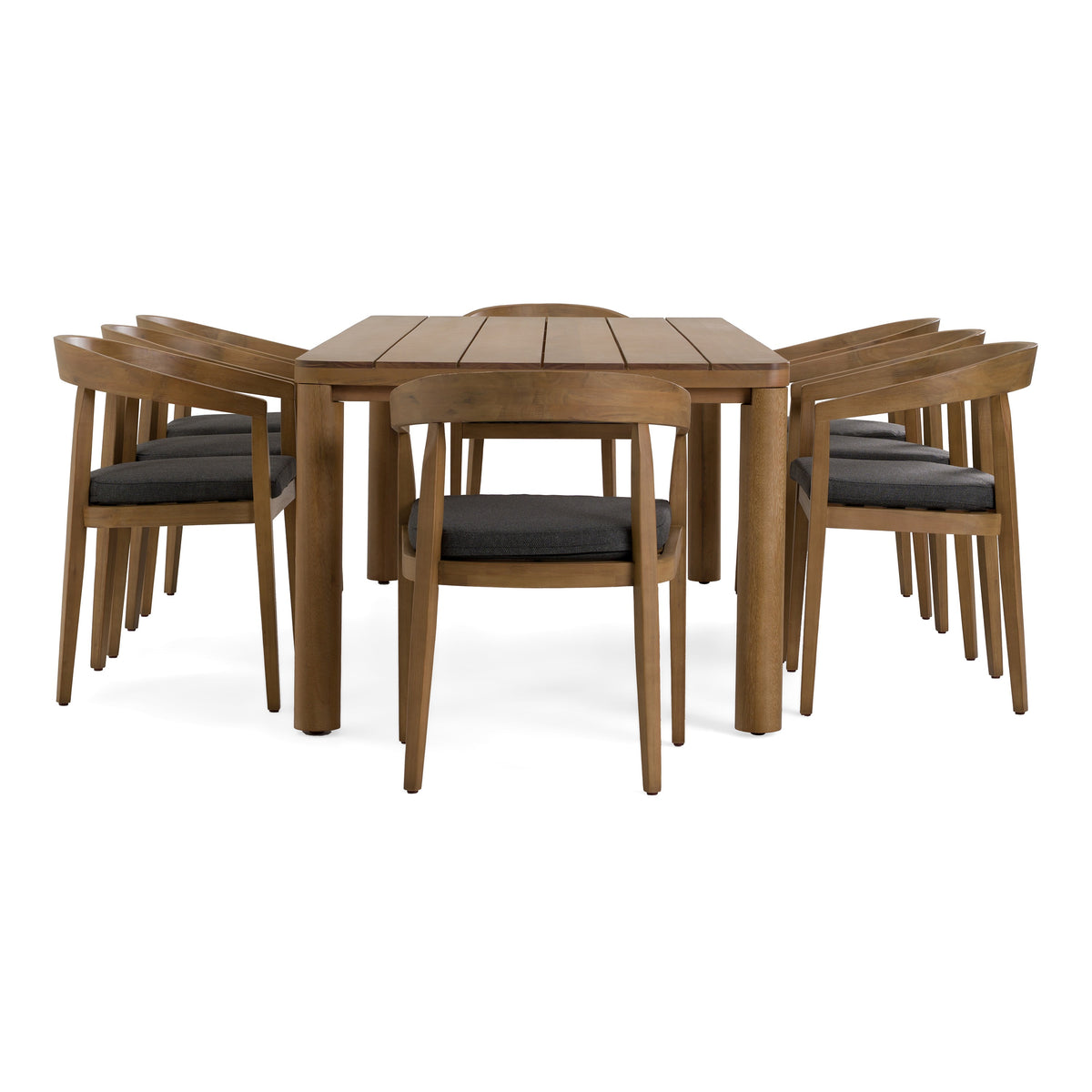 Evora + Sintra Outdoor Eucalyptus + Grey Olefin 9-Piece Dining Set