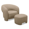 Bates Modern Brick Fabric Accent Chair + Ottoman