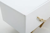 Legend 87"-Wide Modern White Gold TV Stand