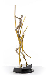 SZ0238 Modern Bronze Acrobats-Poles Sculpture