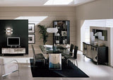 Waves Collection Modern Glass w/Chrome Stainless Steel Dining Table
