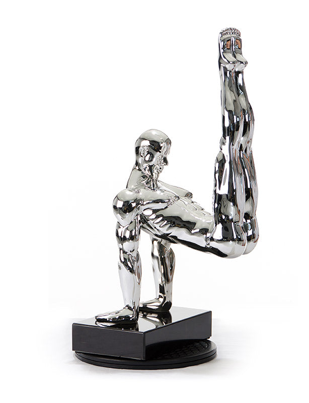 SZ0173 Modern Silver Gymnast-B Sculpture