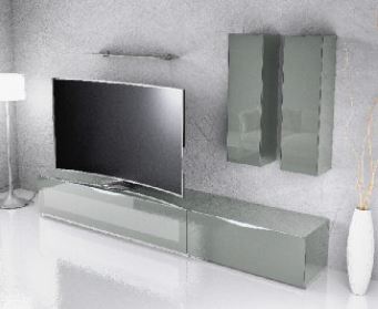 Modena Grey Entertainment Center with LED Lighting