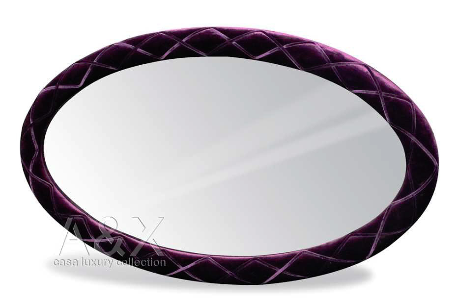 Palace Purple Fabric Oval Mirror