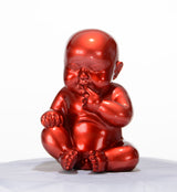 XD00584 Modern Red Baby Sitting Sculpture