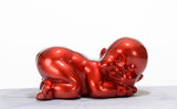 XD0052 Modern Red Baby Sleeping Sculpture