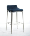 Adhil Mid-Century Blue Fabric Bar Stool