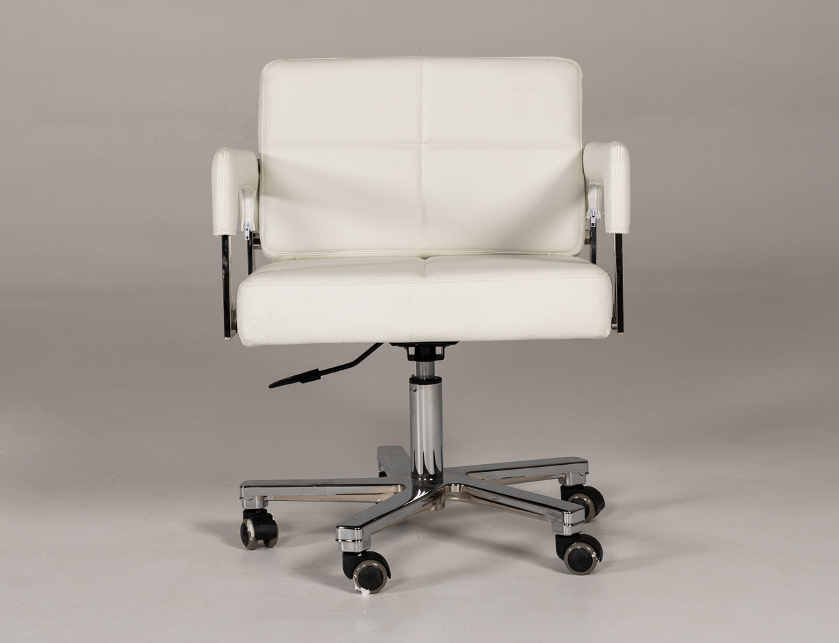 Craig Modern White Bonded Leather Office Chair
