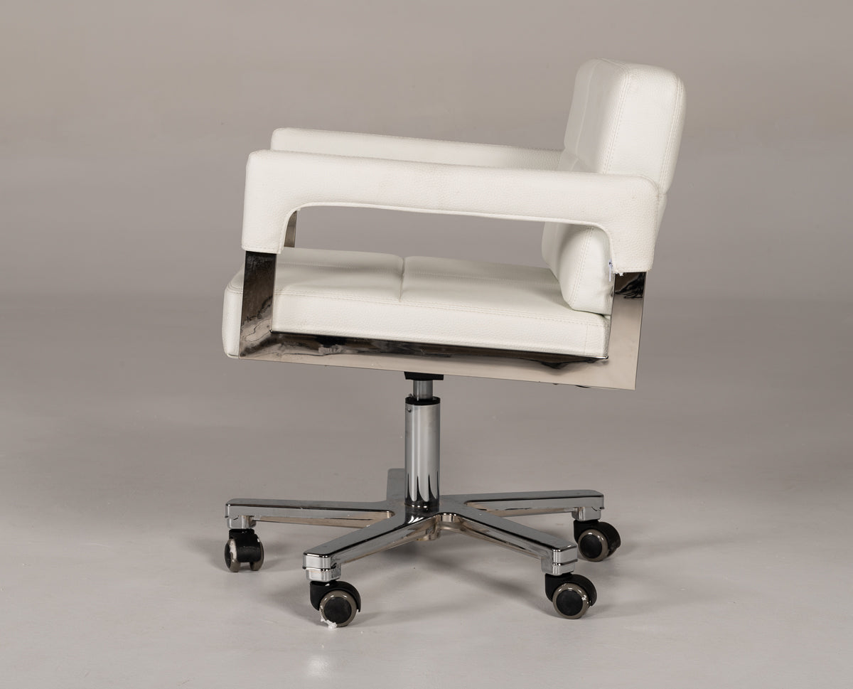 Craig Modern White Bonded Leather Office Chair