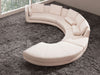 A94 Contemporary White Bonded Leather Curved Sectional Sofa + Ottoman