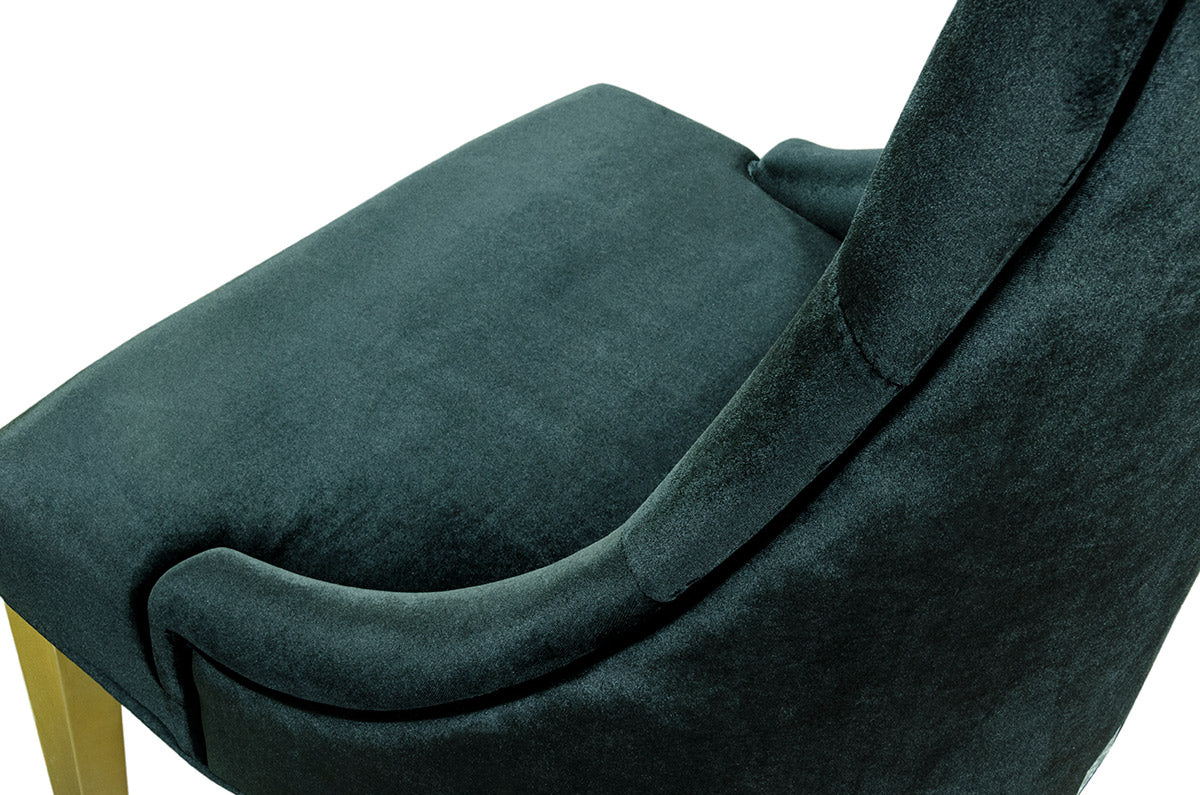Charlotte Black Velour With Gold Legs Dining Chair