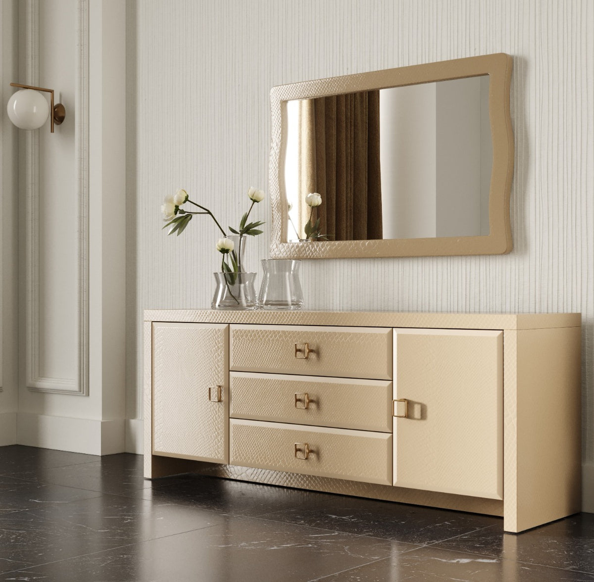 Ivarson Champagne Crocodile Glam Mirror