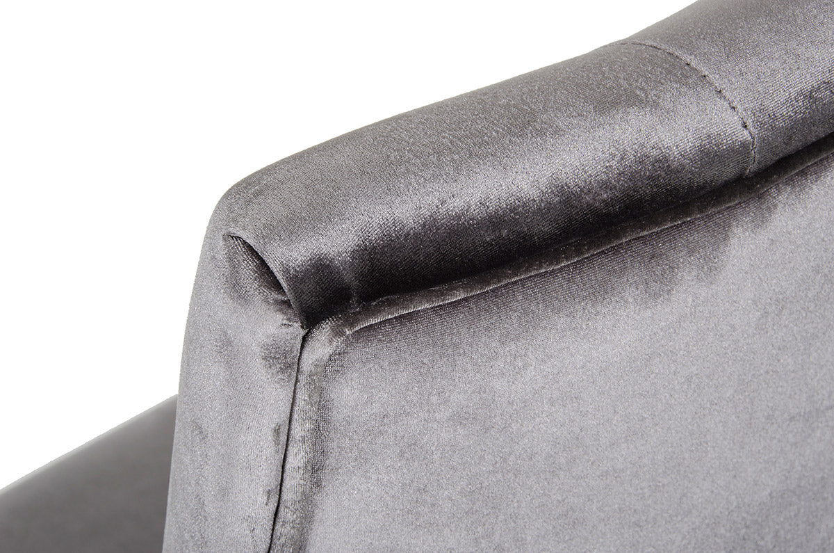 Charlotte Grey Velour Dining Chair (Set of 2)
