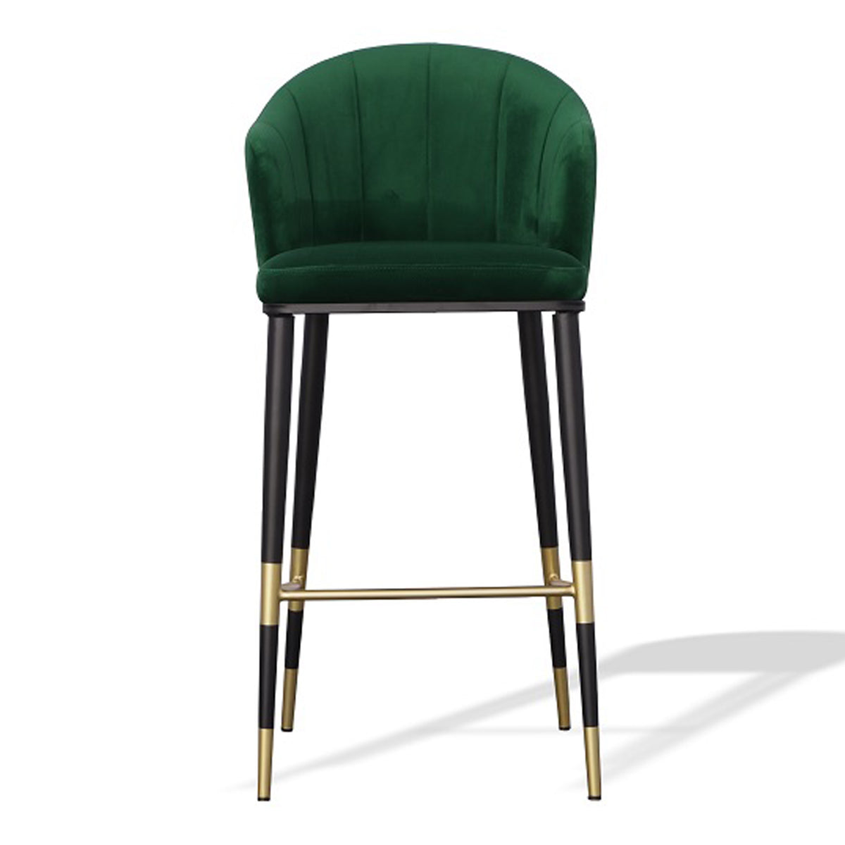 Adak Modern Glam Green with Black & Gold Barstool