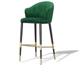 Adak Modern Glam Green with Black & Gold Barstool