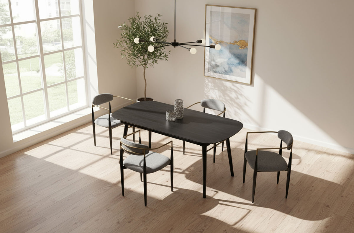 Addax Modern Black Extendable Dining Table