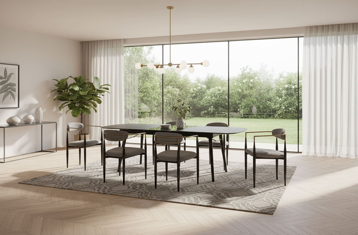Addax Modern Black Extendable Dining Table