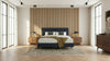 Addison +Soria Mid-Century Modern Grey Fabric + Walnut 4-Piece Bedroom Set