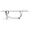 Adelaide Modern Stainless Steel & Glass Dining Table