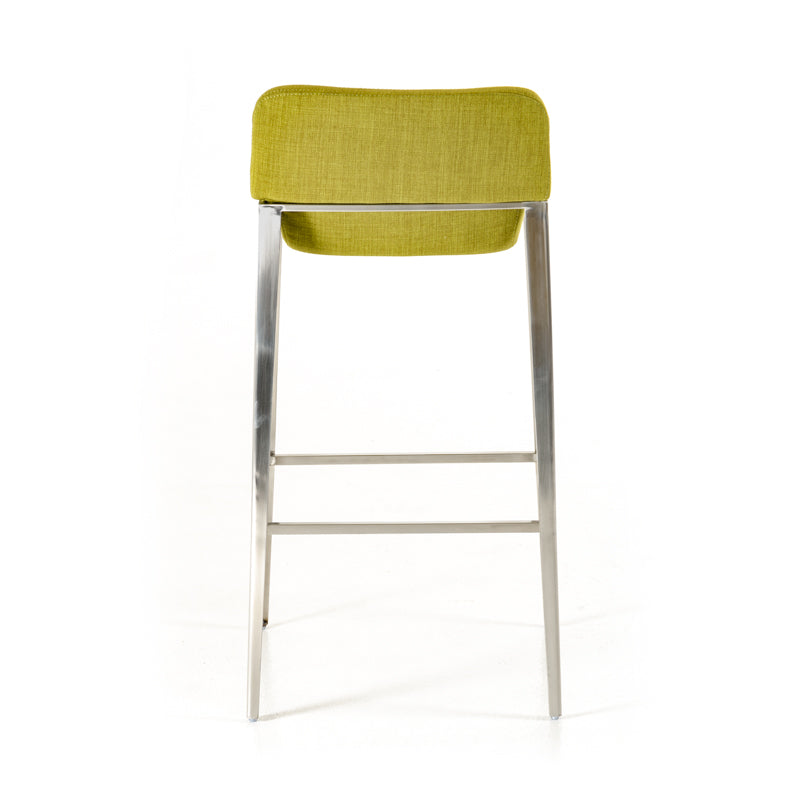 Adhil Mid-Century Green Fabric Bar Stool