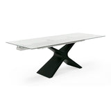 Adler Modern Black Glass Extendable 63"/94.5" Dining Table