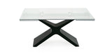 Adler Modern Black Glass Extendable 63"/94.5" Dining Table