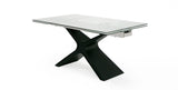 Adler Modern Black Glass Extendable 63"/94.5" Dining Table
