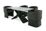 Adler Modern Black Glass Extendable 63"/94.5" Dining Table