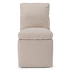 Adrian Modern Beige Fabric Dining Chair with Castor Wheels
