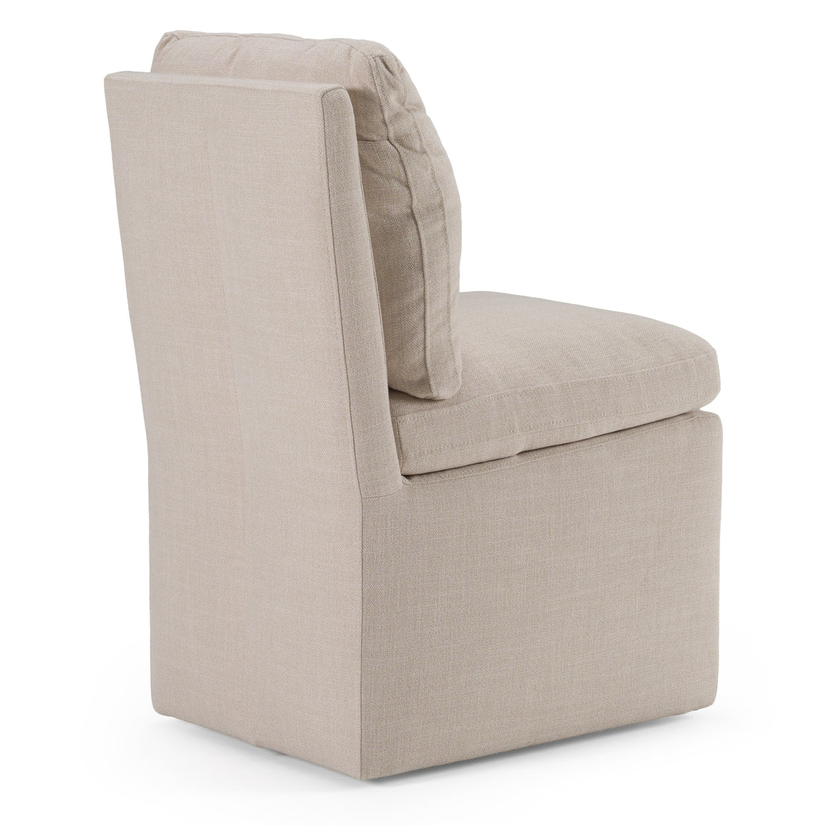 Adrian Modern Beige Fabric Dining Chair with Castor Wheels