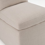 Adrian Modern Beige Fabric Dining Chair with Castor Wheels