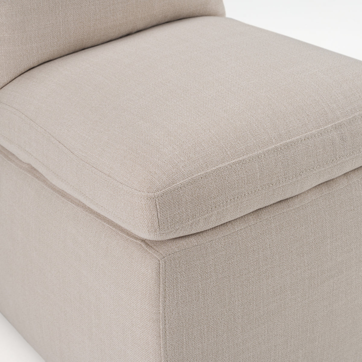 Adrian Modern Beige Fabric Dining Chair with Castor Wheels