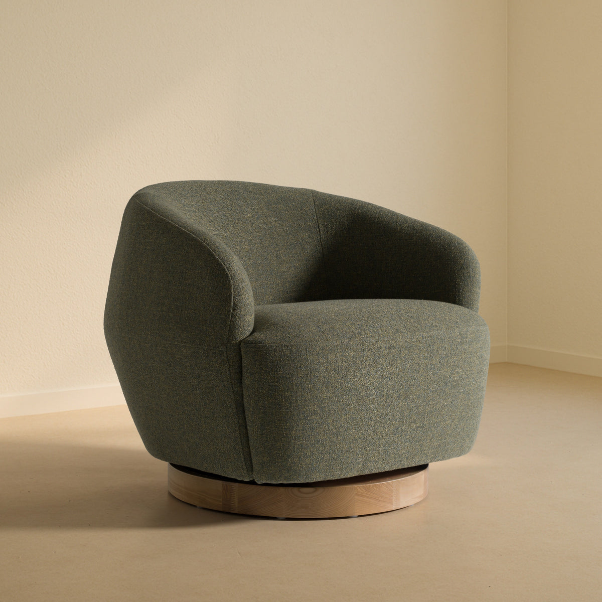 Agatha Modern Hemp Fabric Swivel Accent Chair
