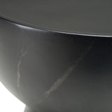 Akron Modern Black & White Faux Marble Round End Table