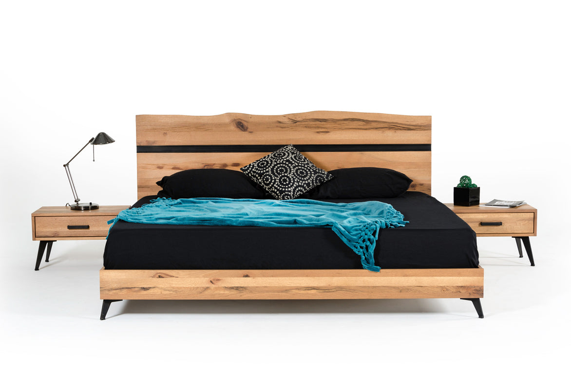 Eastern King Alan Modern Drift Oak Bed