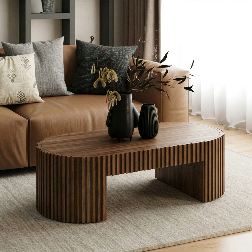 Albrite Modern Walnut Coffee Table