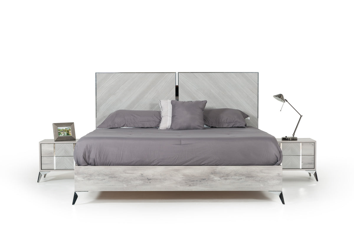 Alexa Italian Modern Grey Bedroom Set