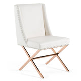 Alexia Modern White + Rosegold Dining Chair